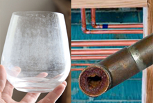 Hard water problems with cloudy glassware and a water pipe with limescale build up