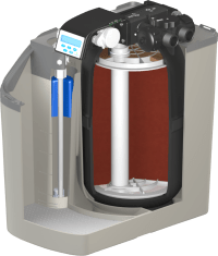 The Hague Quality Water Compact Softener 410 model cut away
